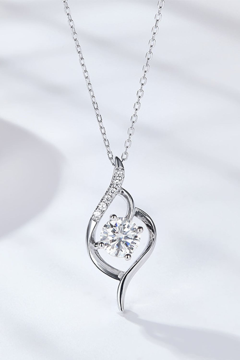 Platinum-Plated 1 Carat Moissanite Pendant Necklace