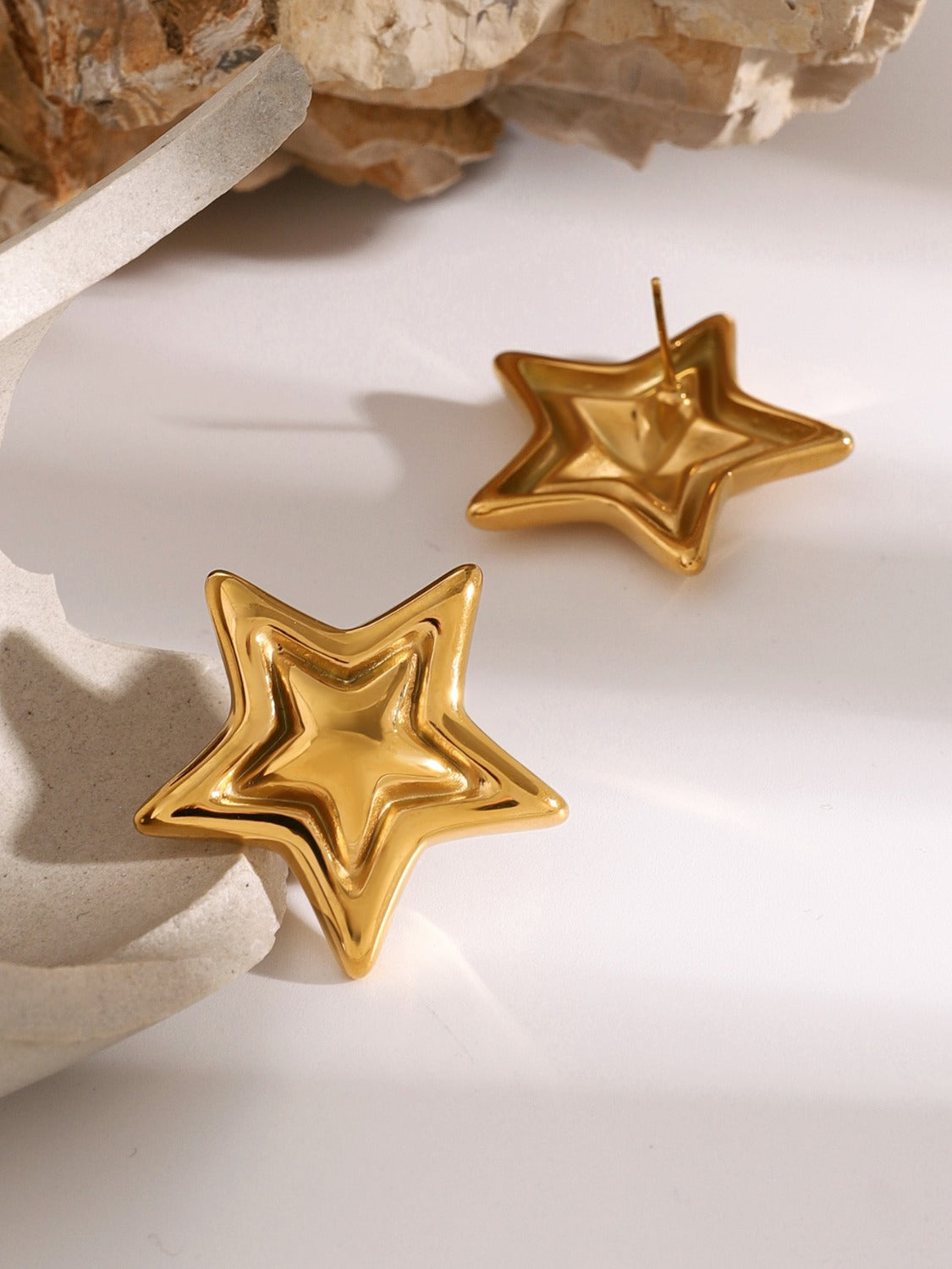 Stainless Steel Star Stud Earrings