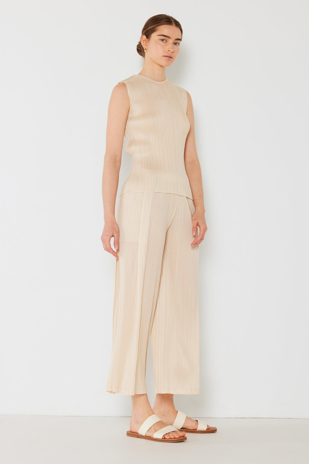 Marina West Swim Pleated Wide-Leg Pants with Side Pleat Detail